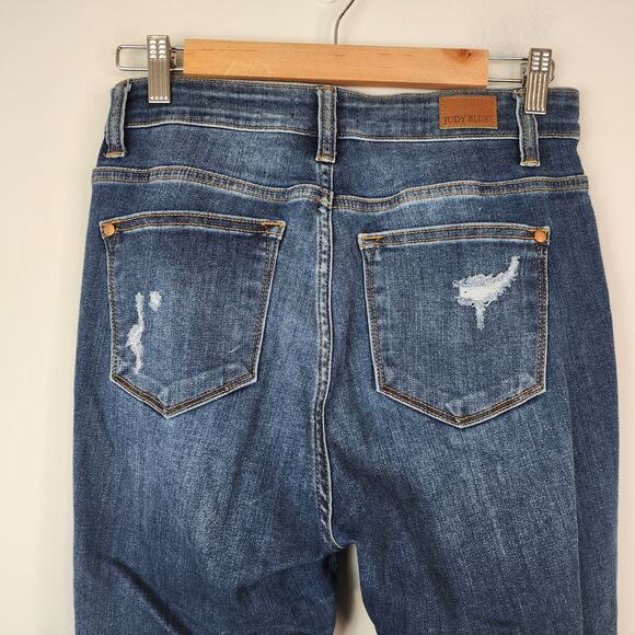 Judy Blue Skinny Fit Jeans Women's 7/28 Button Fly Dark Wash Stretch Denim - Picture 4 of 9